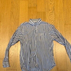 Todd Snyder Blue and White Striped Casual Shirt